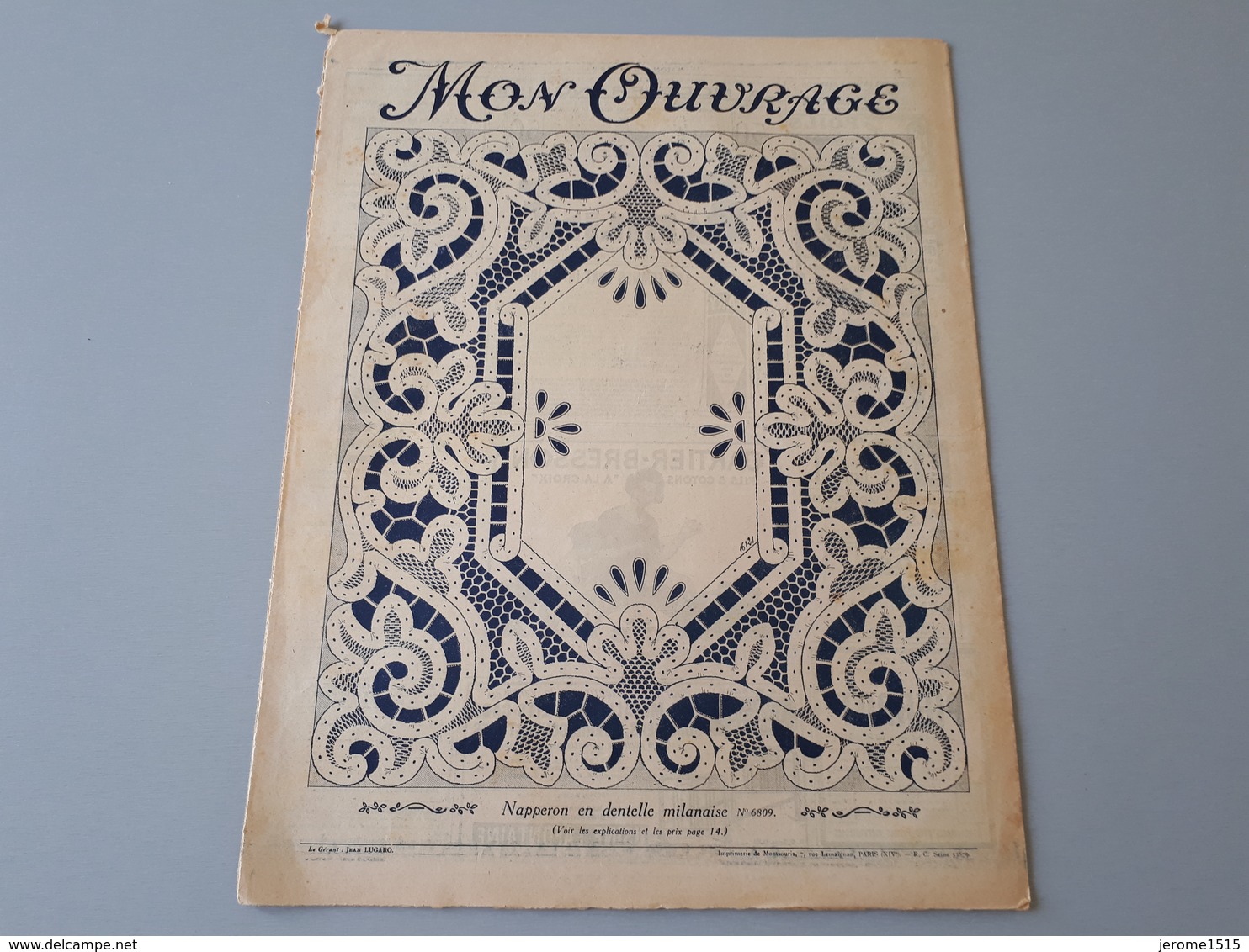 Revue Ancienne Broderie Mon Ouvrage 1926 N° 76  & - Zeitschriften & Kataloge