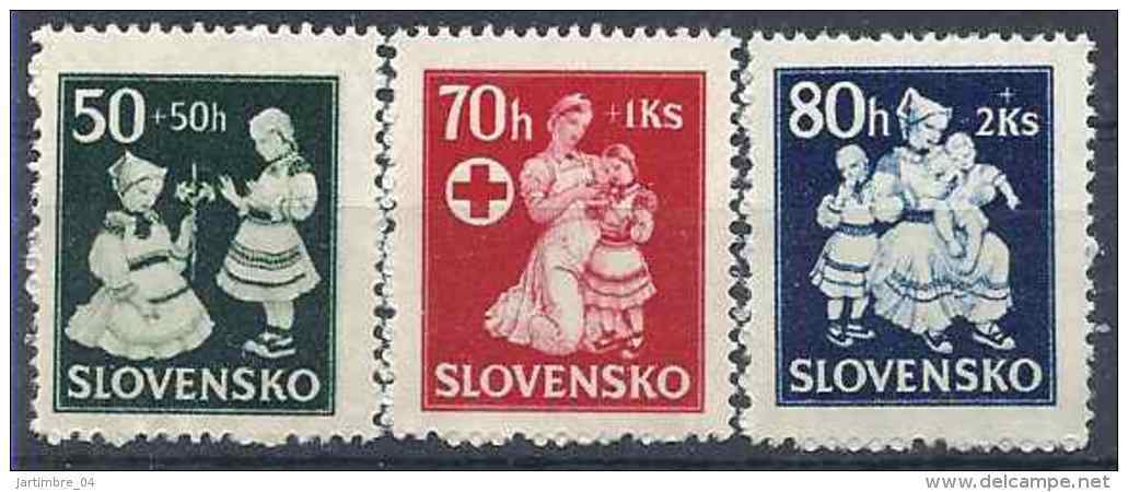 1943 SLOVAQUIE 83-85** Croix-rouge, Enfance - Neufs