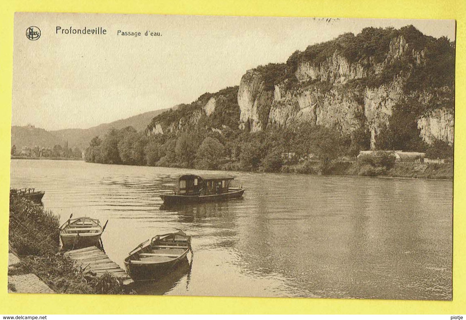 * Profondeville (Namur - La Wallonie) * (Nels, Ern Thill) Hotel Derret, Passage D'eau, Canal, Quai, Bateau, Boat, Rare - Profondeville