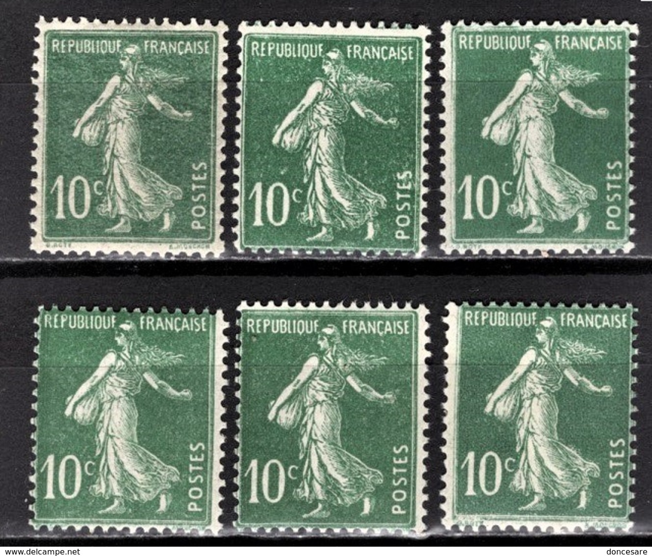 FRANCE 1919/1921 - LOT DE 6 TP / Y.T. N° 159  - NEUFS** - Neufs