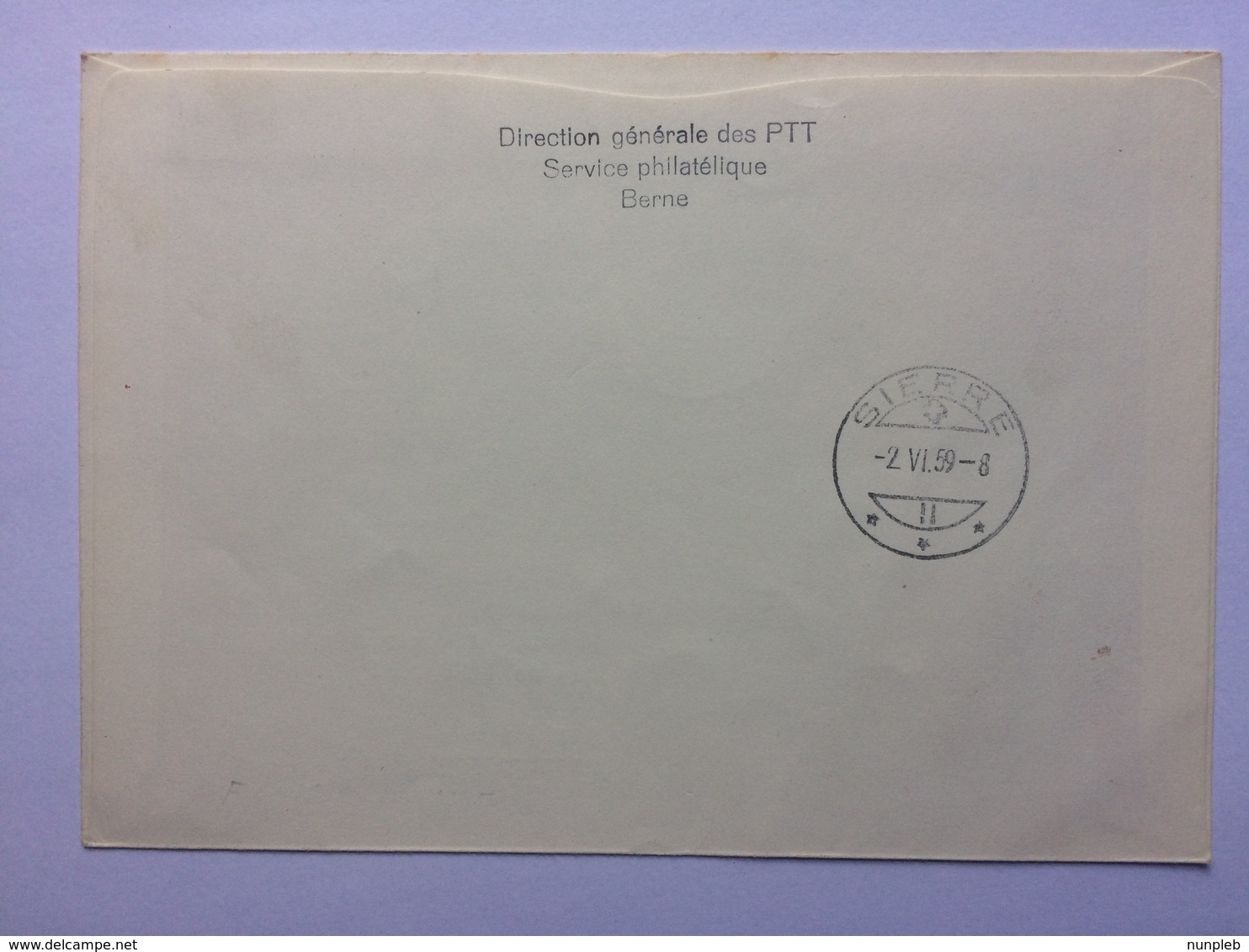 SWITZERLAND 1959 Pro Patria FDC Registered Bern Express To Sierre - Covers & Documents