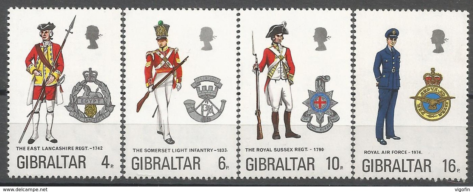 GIB 1974 MILITARIA, GIBRALTAR, 1 X 4v, MNH - Militaria