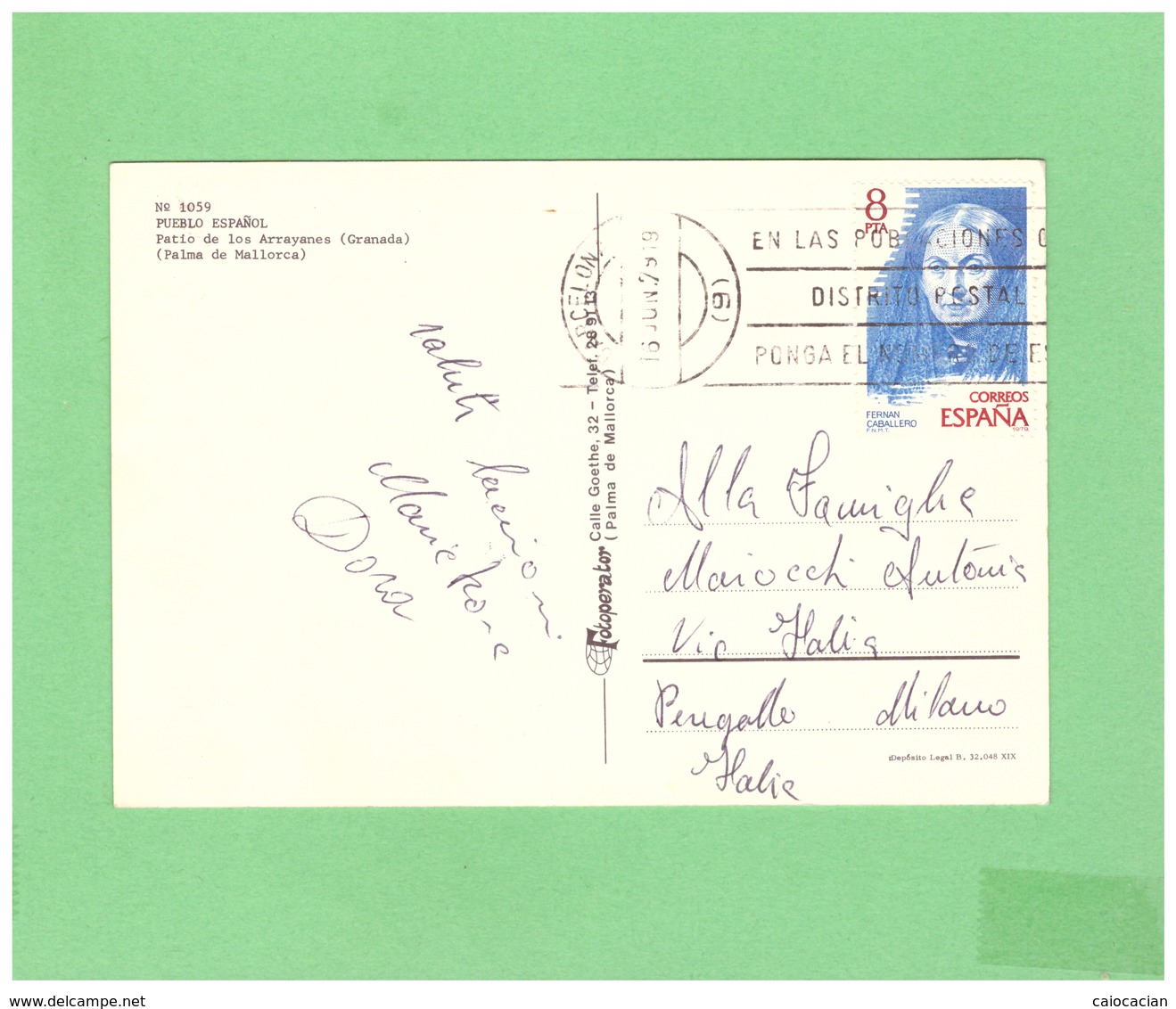 1979 ESPANA AIR MAIL POSTCARD WITH 1 STAMP TO SWISS - Cartas & Documentos