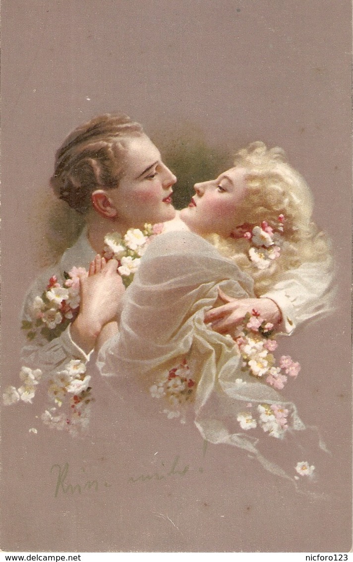 "Couple.Romance. Bonheur Supreme" Lovely Antique  Postcard - Couples