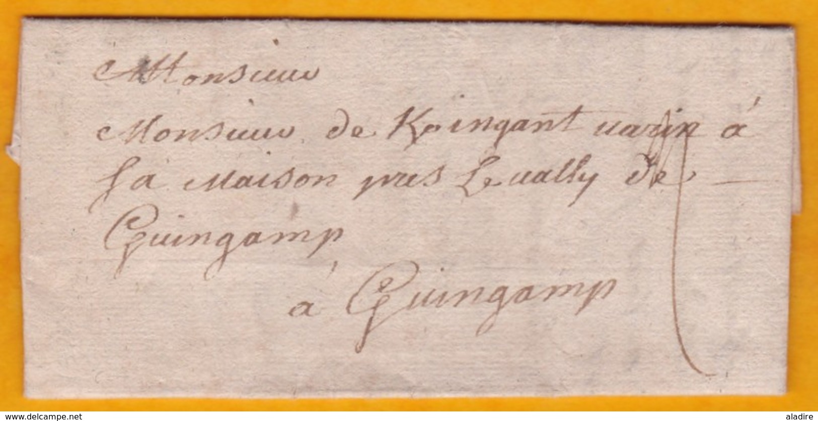 1725 - Lettre Familiale De 3 Pages De Rennes, Ille Et Vilaine Vers Guingamp, Côte D'Armor, Bretagne - Règne De Louis XV - 1701-1800: Précurseurs XVIII