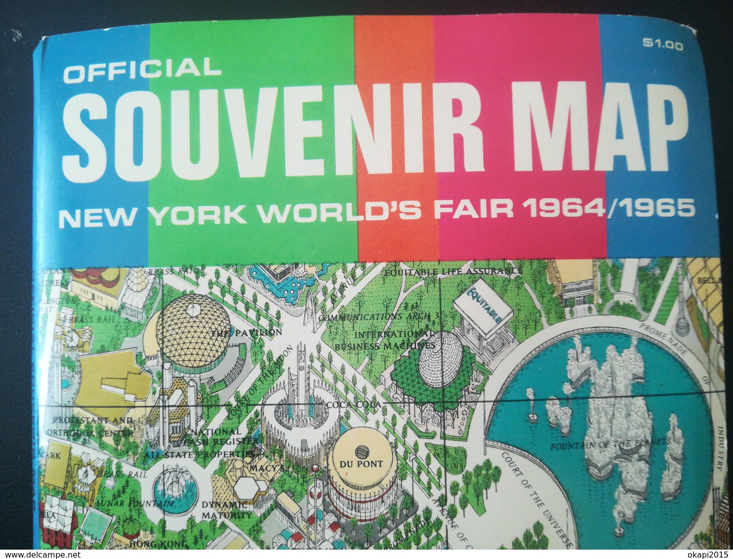 OFFICIAL SOUVENIR MAP NEW YORK WORLD'S FAIR 1964 / 1965 VIEUX PLAN EXPOSITION AMÉRIQUE DU Nord VIEUX PAPIERS CARTES - Otros Planes