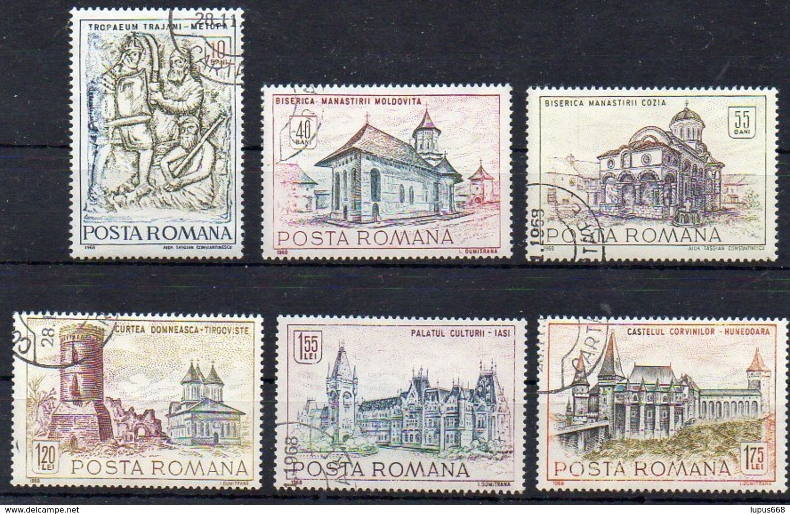 Rumänien 1968 MiNr. 2714/ 2719  O/ Used ;   Historische Bauten - Gebraucht