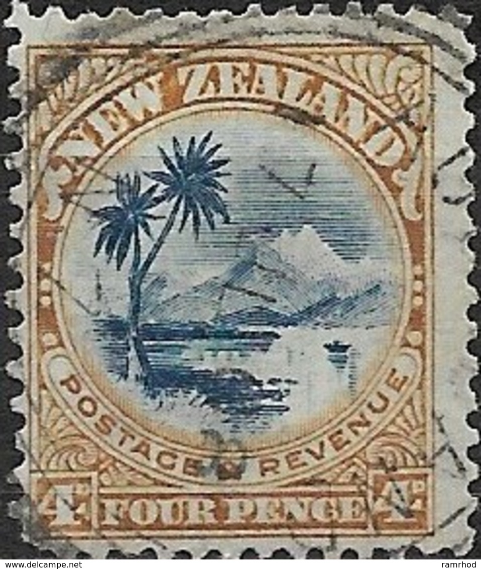 NEW ZEALAND 1900 Lake Taupo & Mount Ruapehu - 4d. - Blue And Brown FU - Oblitérés