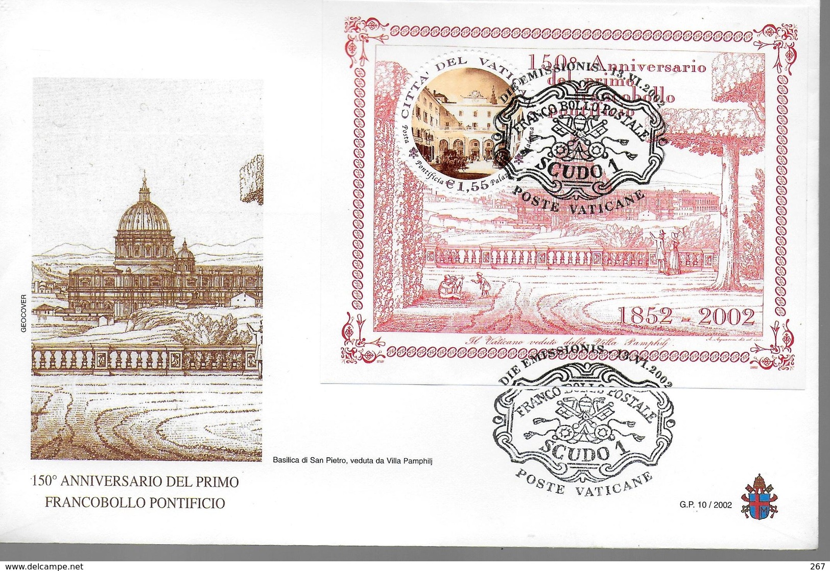 VATICAN  FDC 2002 Cité Anniversaire Du 1er Timbre - Lettres & Documents