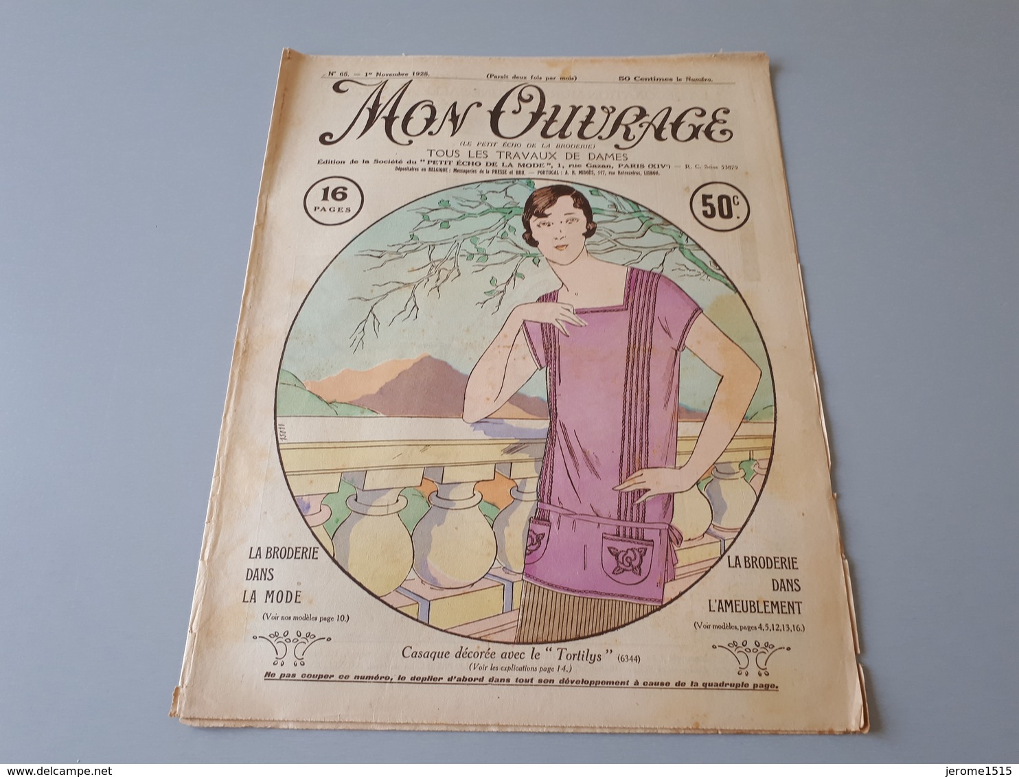 Revue Ancienne Broderie Mon Ouvrage 1925 N° 65  & - Zeitschriften & Kataloge