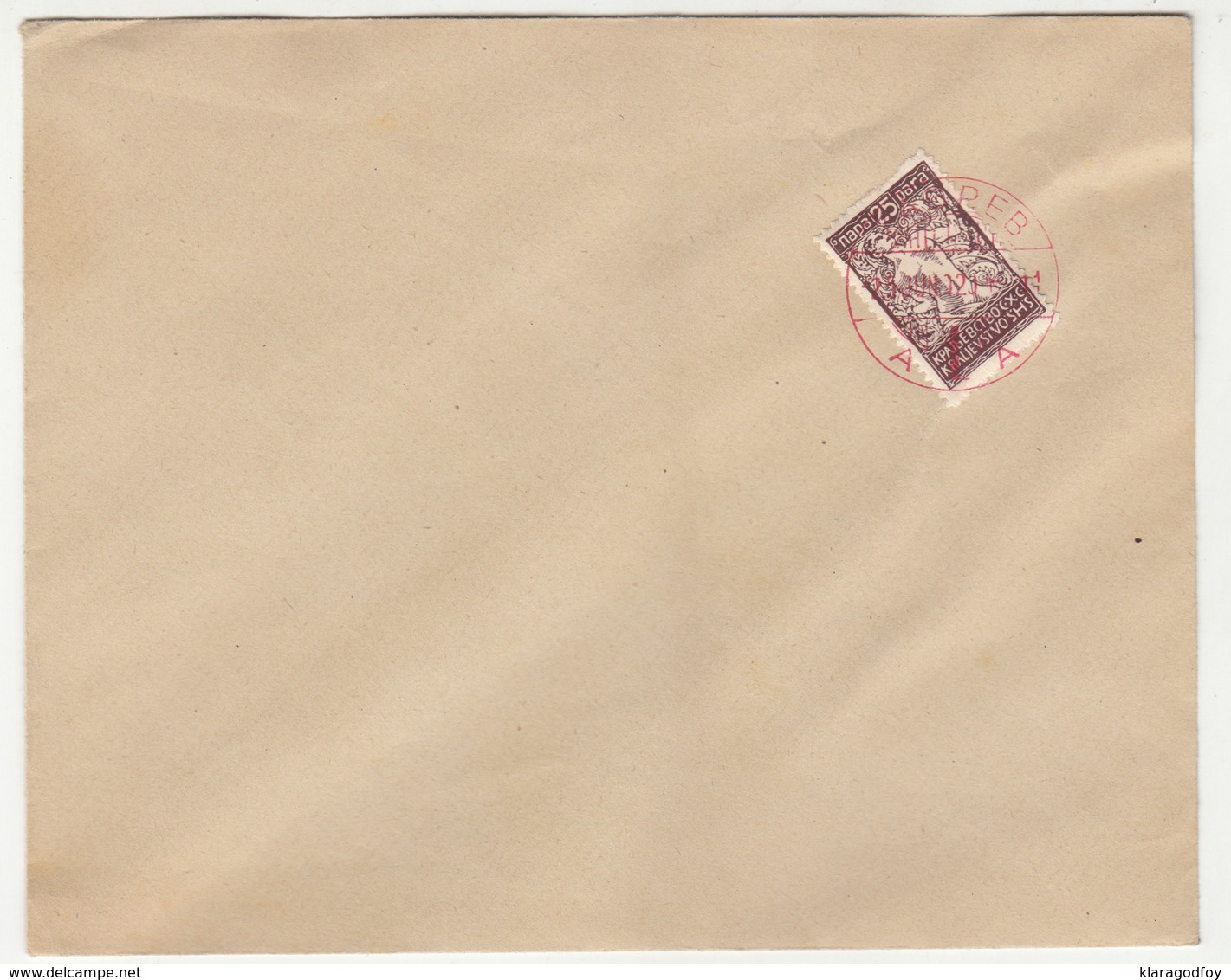 Slovenia SHS Verigari 25 P Chainbreakers Stamp On Letter Cover Postmarked 1920 Zagreb B190420 - Slovénie