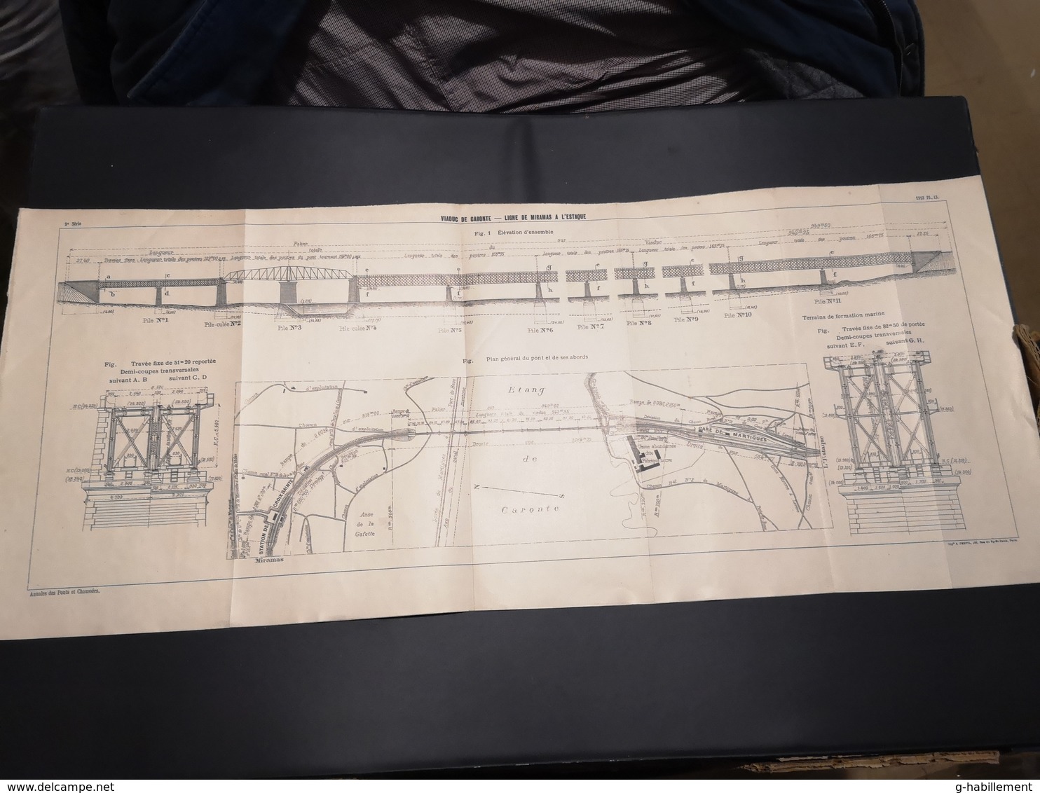 ANNALES DES PONTS Et CHAUSSEES (DEP 13) - Plan Du Viaduc De Caronte - 1913 - Imp A.Gentil (CLF02) - Travaux Publics