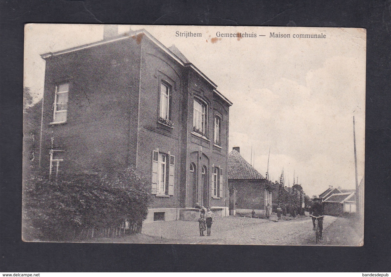 Belgique Strijthem Gemeentehuis Maison Communale ( Animée Ed. Grijseels) - Roosdaal