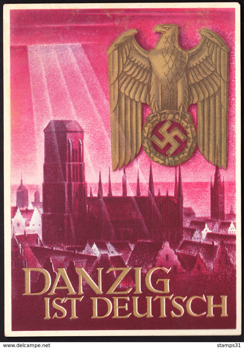 Deutsches Reich Propaganda Karte DANZIG IST DEUTSCH Gelaufen 19.2.1940 - Briefe U. Dokumente