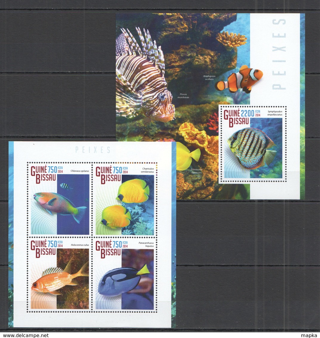 VV286 2014 GUINE GUINEA-BISSAU FAUNA FISH & MARINE LIFE PEIXES KB+BL MNH - Vie Marine