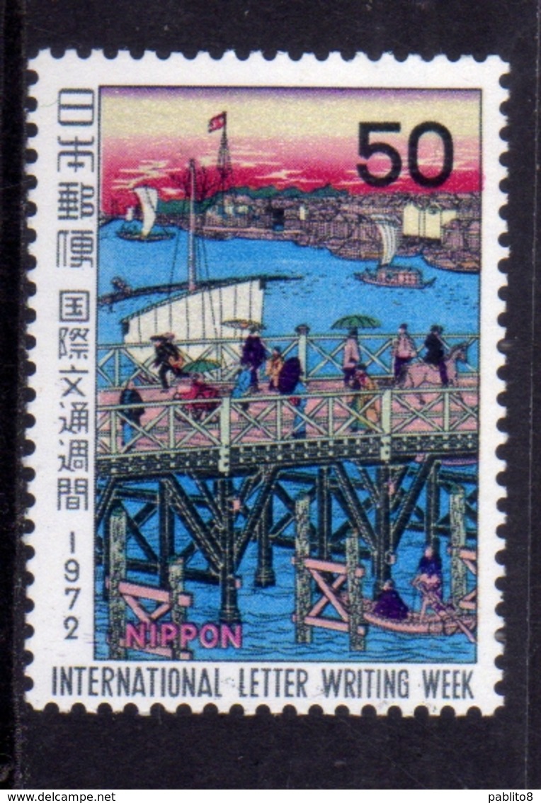 JAPAN NIPPON GIAPPONE JAPON 1972 LETTER WRITING WEEK EITAI BRIDGE, TOKYO 50y MNH - Nuovi