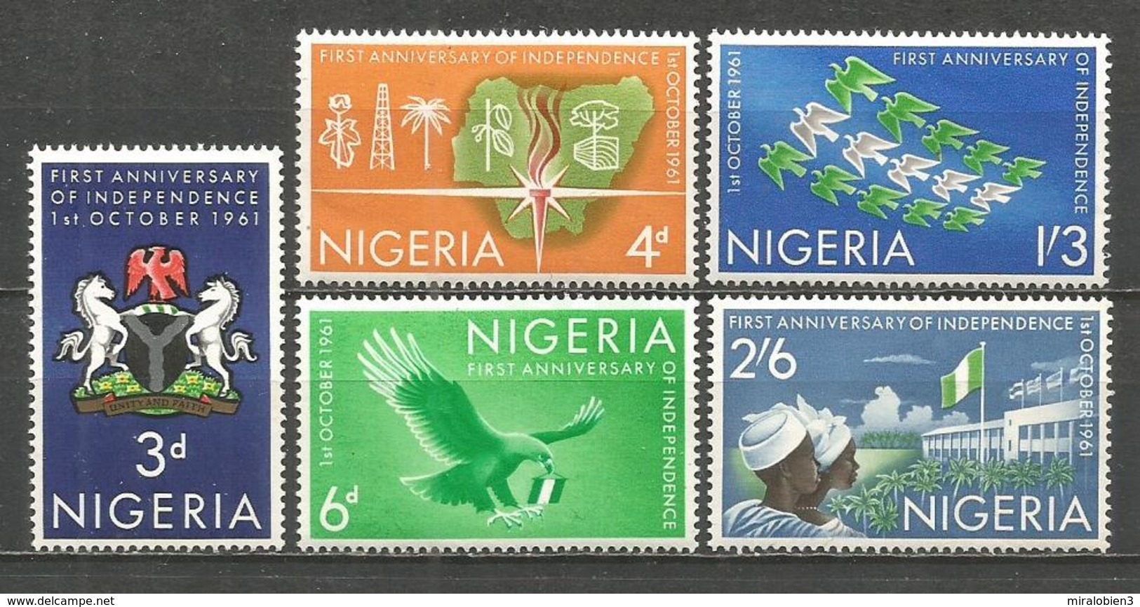 NIGERIA YVERT NUM. 114/118 ** SERIE COMPLETA SIN FIJASELLOS - Nigeria (1961-...)