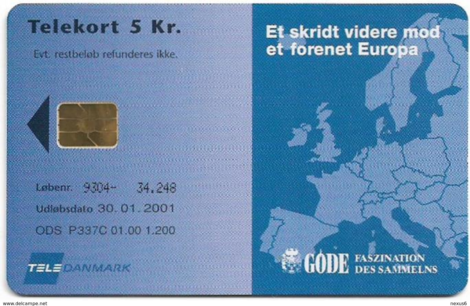 Denmark - Tele Danmark (Chip) - Ecu - Millennium 2000 - TDP337C - 01.2000, 1.200ex, Mint - Danemark