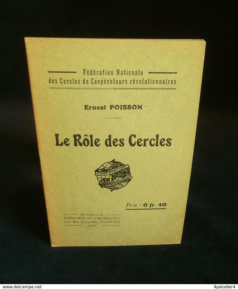 ( économie Socialisme Coopération Coopératives ) LE RÔLE DES CERCLES Ernest POISSON 1926 - Economie