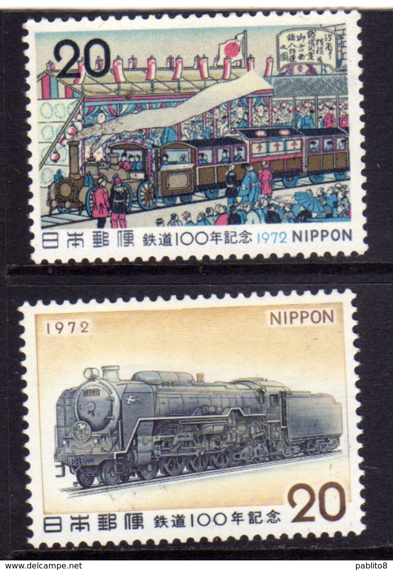 JAPAN NIPPON GIAPPONE JAPON 1972 JAPANESE RAILROAD SYSTEM CENTENARY LOCOMOTIVE COMPLETE SET SERIE COMPLETA MNH - Nuovi