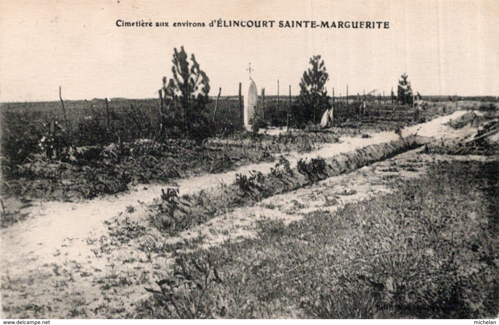 CPA   60   CIMETIERE AUX ALENTOUR D'ELINCOURT-SAINTE-MARGUERITE - Autres & Non Classés