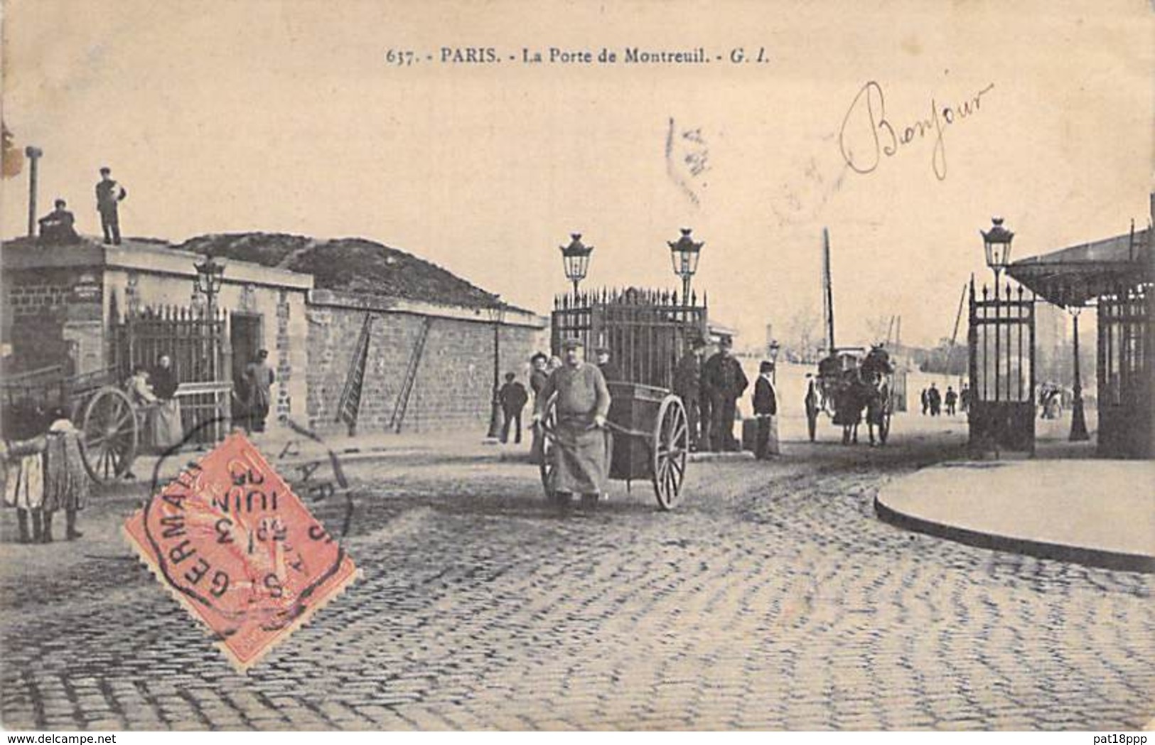 75 - PARIS 20 ° - La Porte De Montreuil ( Animation ) - CPA - Seine - Arrondissement: 20