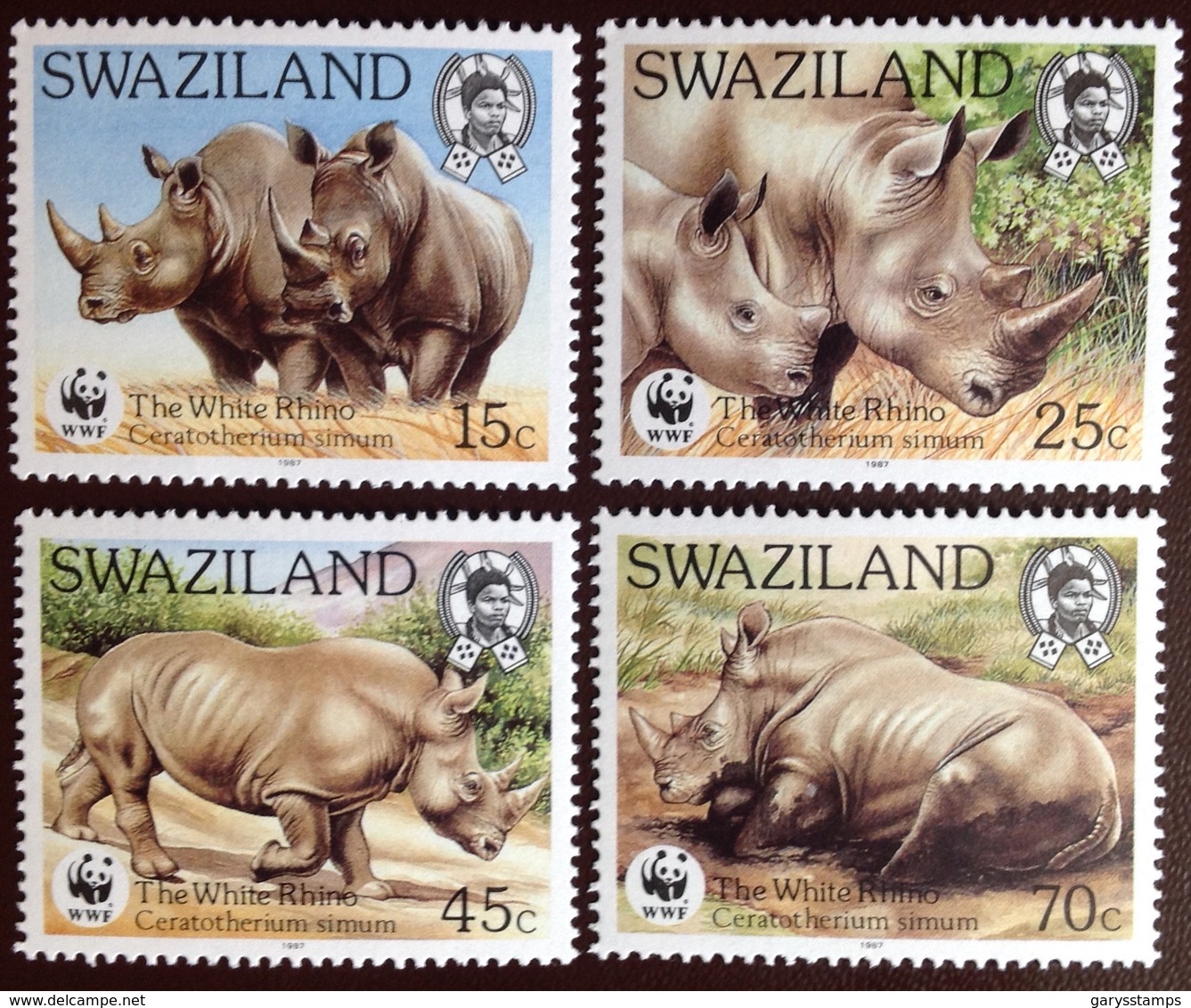 Swaziland 1987 White Rhinoceros Animals MNH - Rhinocéros