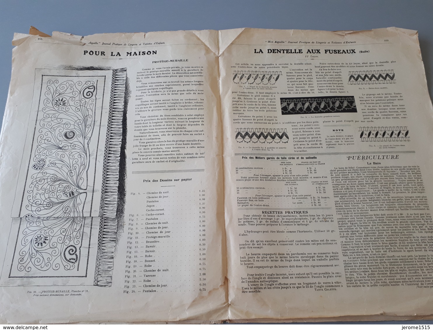 Revue Ancienne Mon Aiguille 1er Nov 1910 Lingerie Et Toilettes D'enfants  & - Magazines & Catalogues