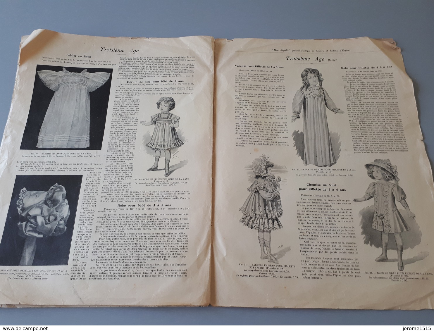 Revue Ancienne Mon Aiguille 1er Nov 1910 Lingerie Et Toilettes D'enfants  & - Tijdschriften & Catalogi