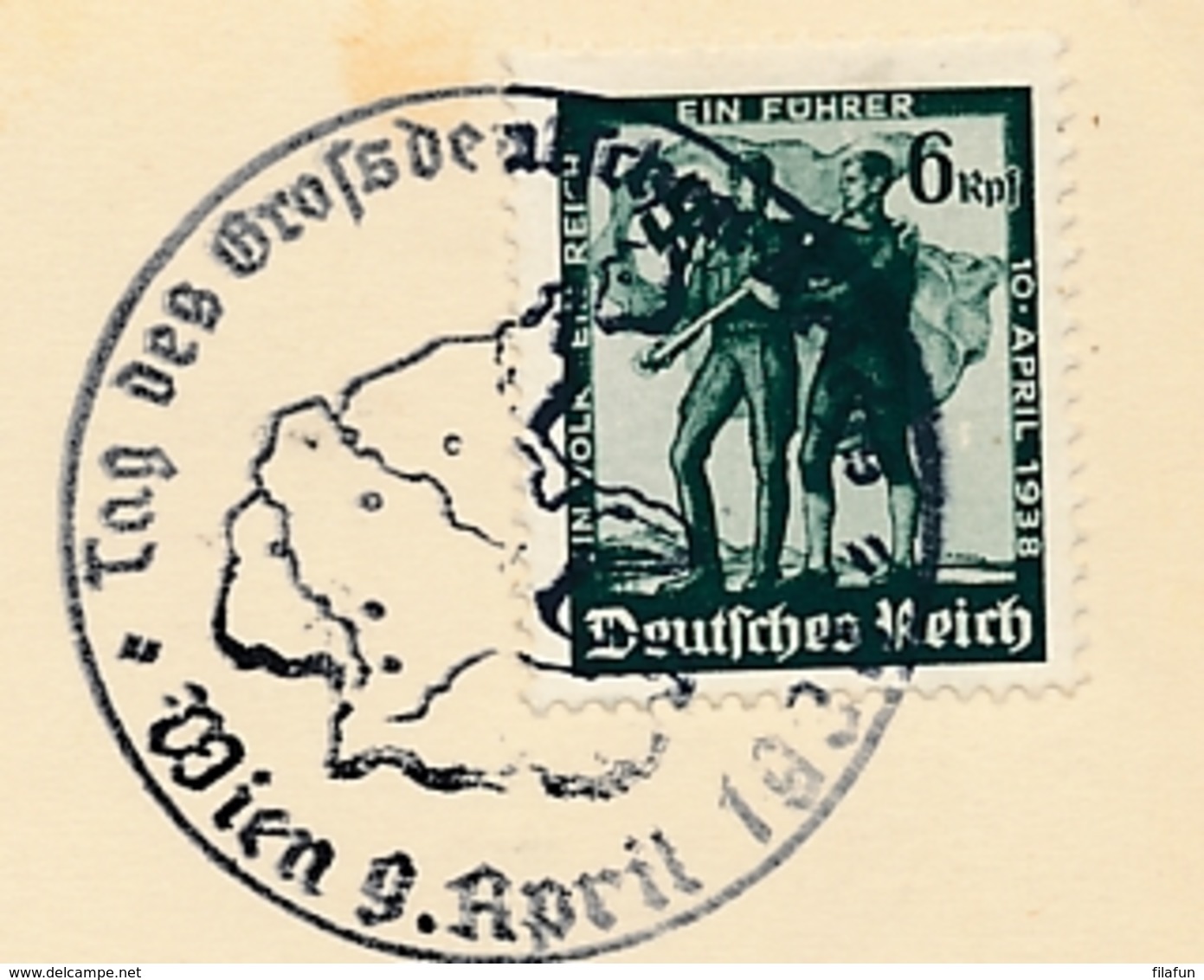 Deutsches Reich - 1938 - 2x Ein Volk Ein Reich Ein Führer On Postcard With Special Cancels Wien - Not Sent - Briefe U. Dokumente