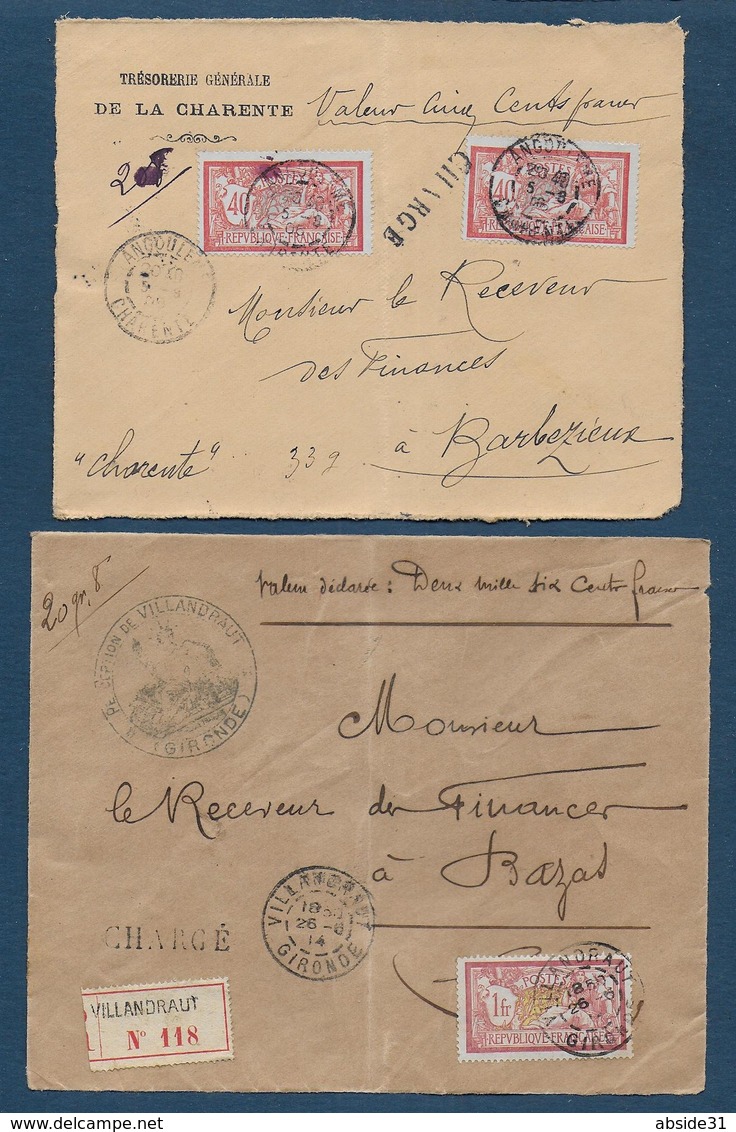 Lot De 8 Devants De Lettres Chargées Avec Type Merson - 1877-1920: Période Semi Moderne