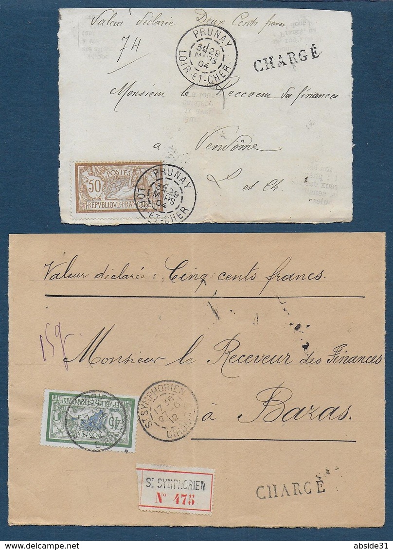 Lot De 8 Devants De Lettres Chargées Avec Type Merson - 1877-1920: Période Semi Moderne