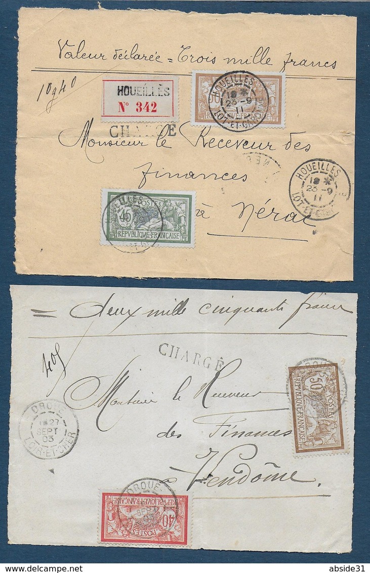 Lot De 8 Devants De Lettres Chargées Avec Type Merson - 1877-1920: Période Semi Moderne