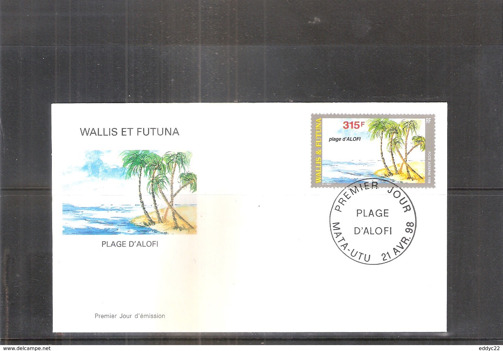 FDC Wallis & Futuna - Plage D'Alofi - 1998 (à Voir) - FDC