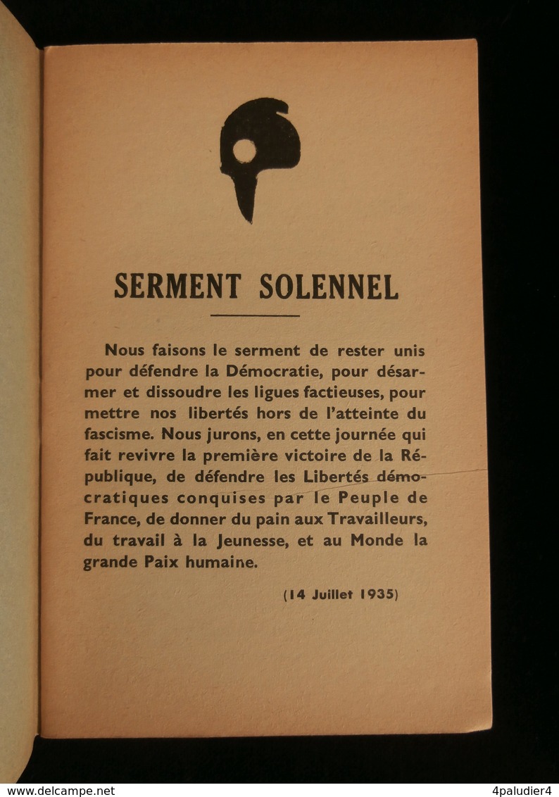 ( Juin 1936 Léon Blum Socialisme Paris XIV ) COMITES DE DEFENSE DE LA REPUBLIQUE Leur Action Leur Politique Louis JEGOU - Paris