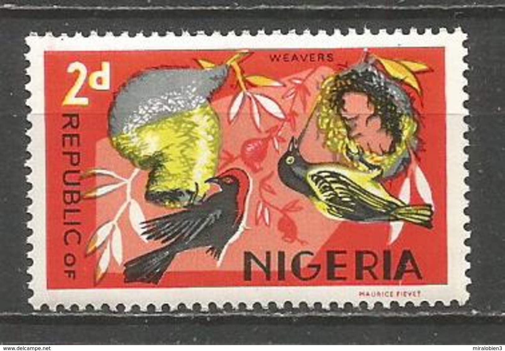 NIGERIA AVES FAUNA YVERT NUM. 180 ** NUEVO SIN FIJASELLOS - Nigeria (1961-...)