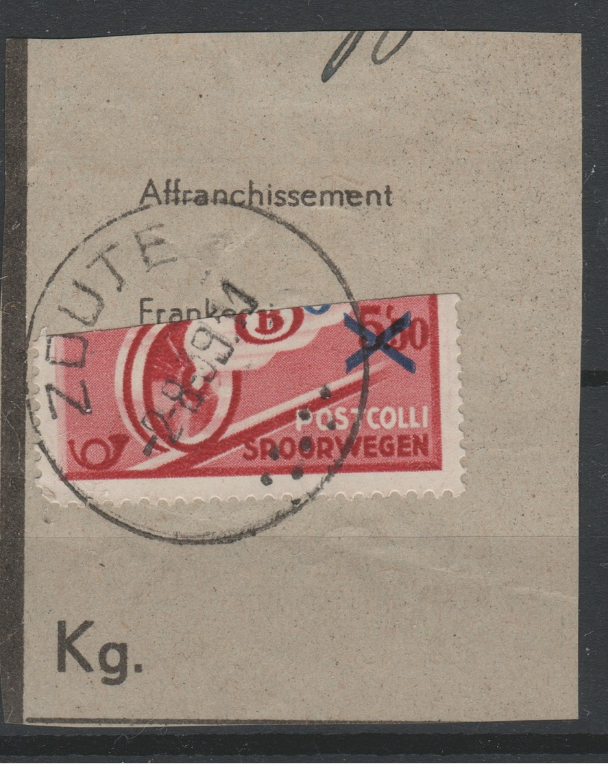 Belgique 1938 - CHEMINS De FER - Obl. - COB TR204 - Timbre Coupé En Deux Pour Colis Des Soldats - B - Andere & Zonder Classificatie