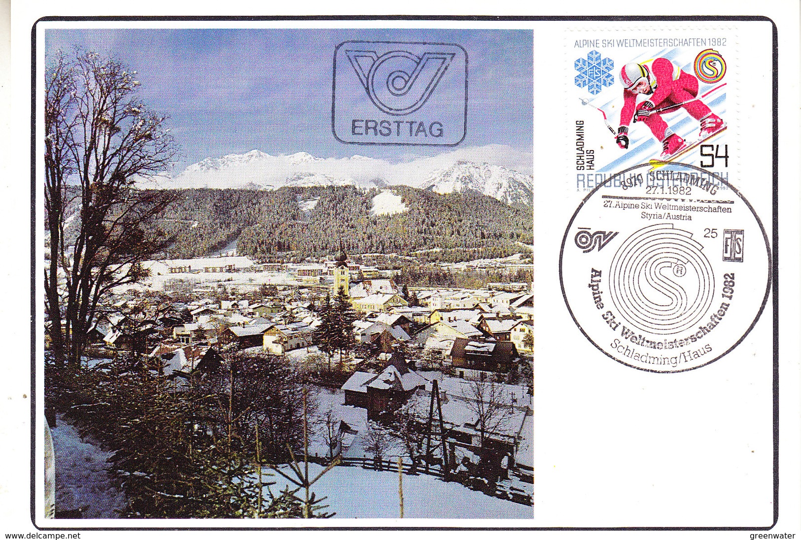 Austria 1982 Alpine Ski Weltmeisterschaften 1v Maxicard (42400B)                              ) - Maximum Cards