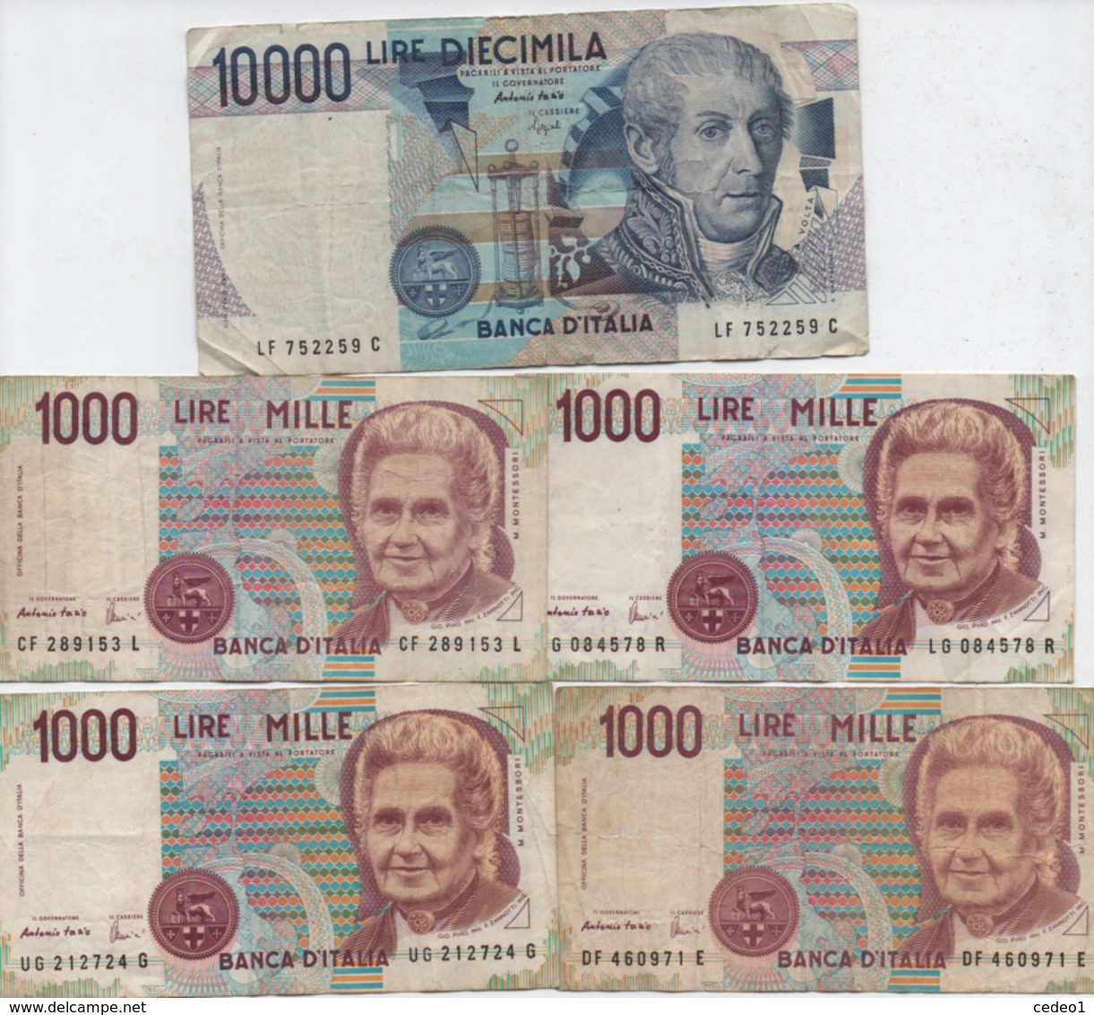 ITALIE  LOT DE 5 BILLETS - Collections