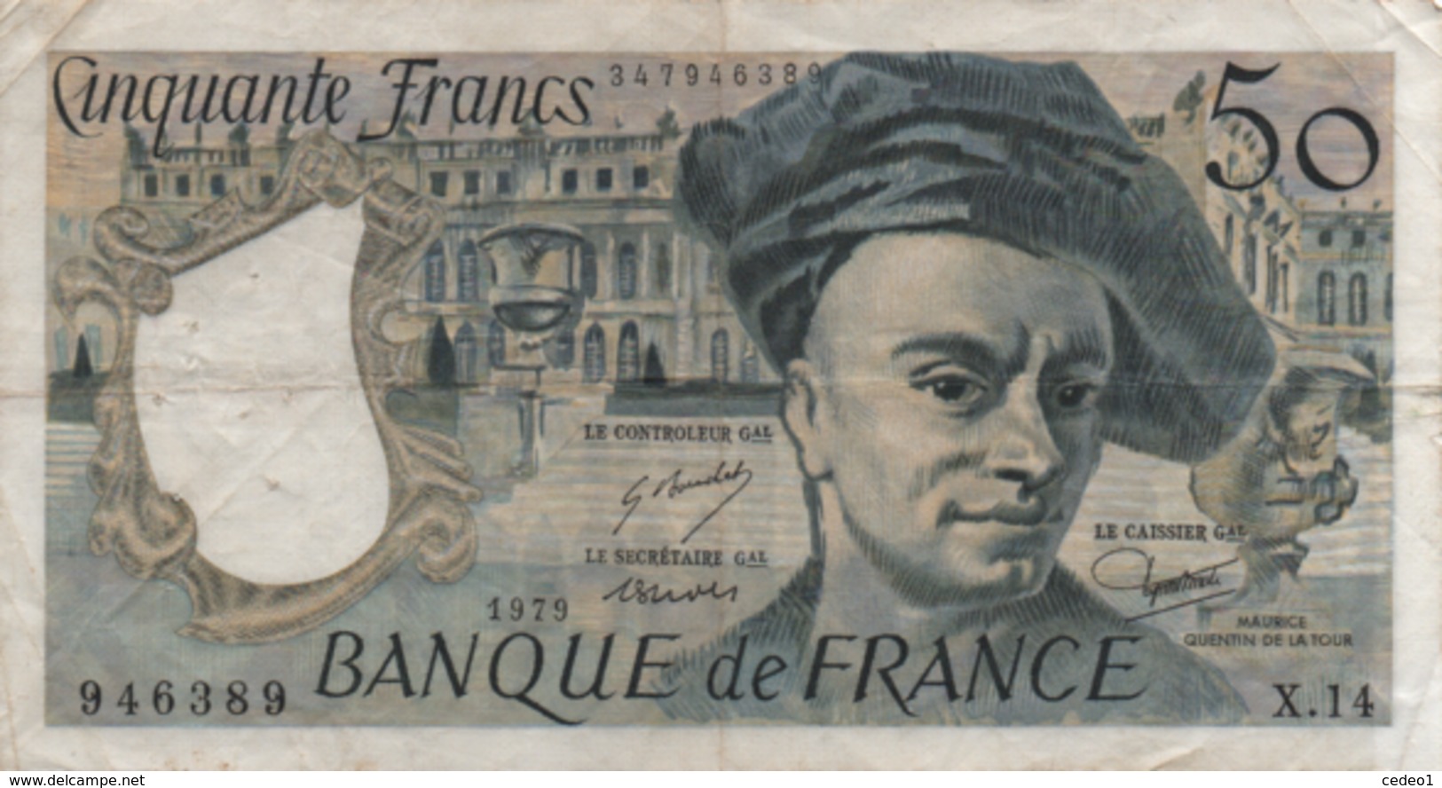 50 FRANCS QUENTIN DE LA TOUR  1979  SERIE X.14 - 50 F 1976-1992 ''Quentin De La Tour''