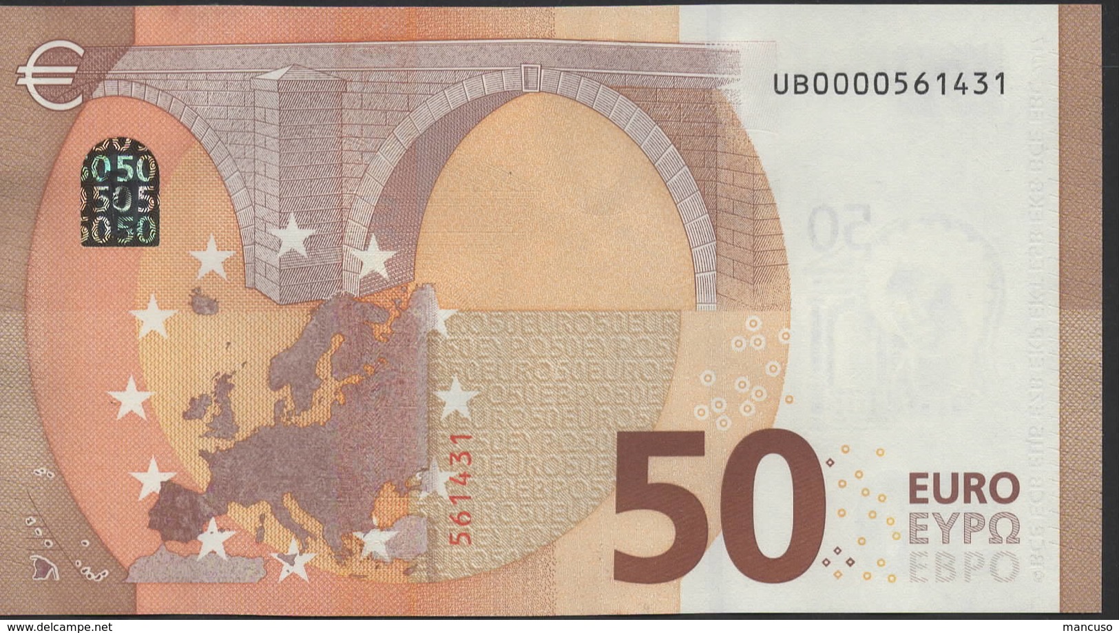 50 EURO FRANCE  UB0000  U001  - DRAGHI   UNC - 50 Euro