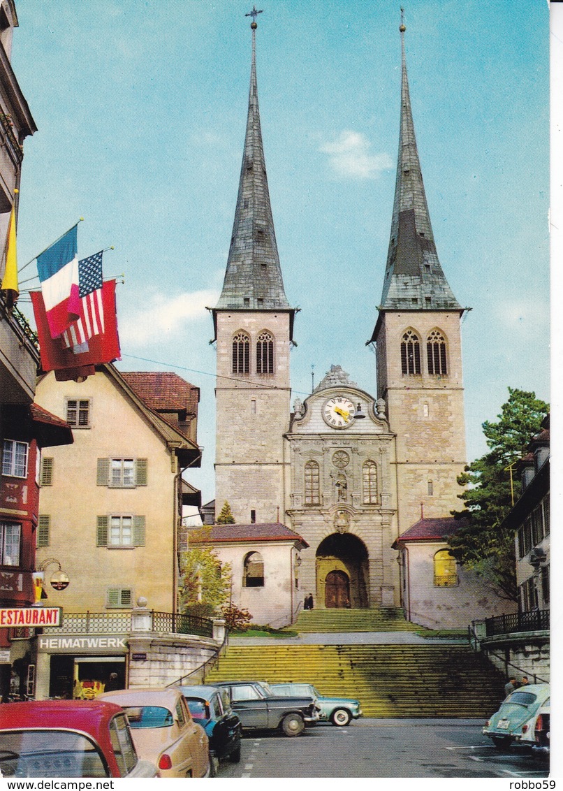 Switzerland Luzern Hofkirche Postcard Unused Good Condition - Lucerne