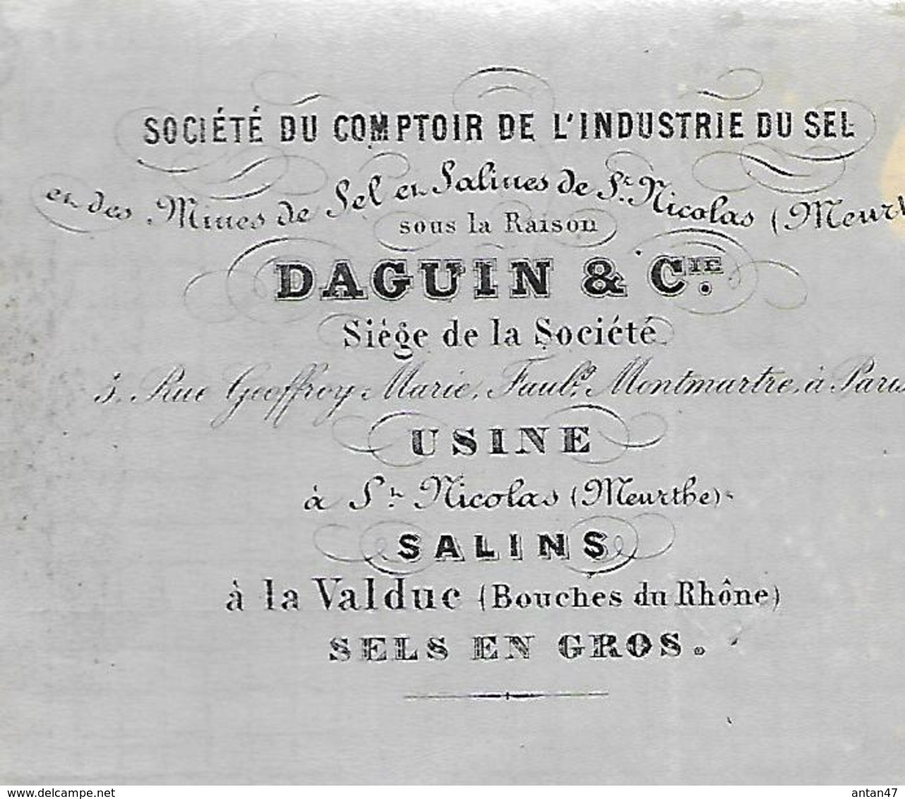 Lettre 1865 / 54 Usine SAINT NICOLAS / 13 Salins LA VALDUC / Comptoir Industrie Du Sel DAGUIN & Cie - 1800 – 1899