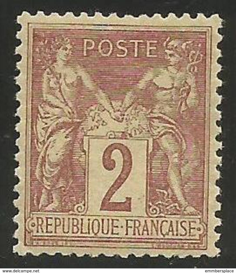 France - 1887 Sage 2c MNH ** _   Sc 88a - 1876-1898 Sage (Type II)
