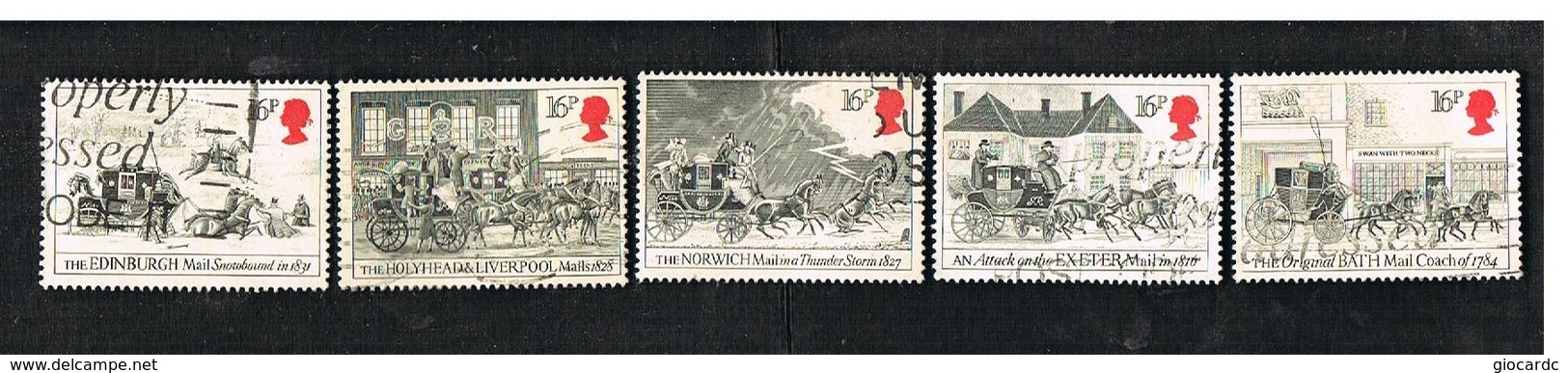 GRAN BRETAGNA (UNITED KINGDOM) -  SG 1258.1262  -  1984 POSTAL SERVICE BATH-LONDON (COMPLET SET OF 5)  - USED - Usati