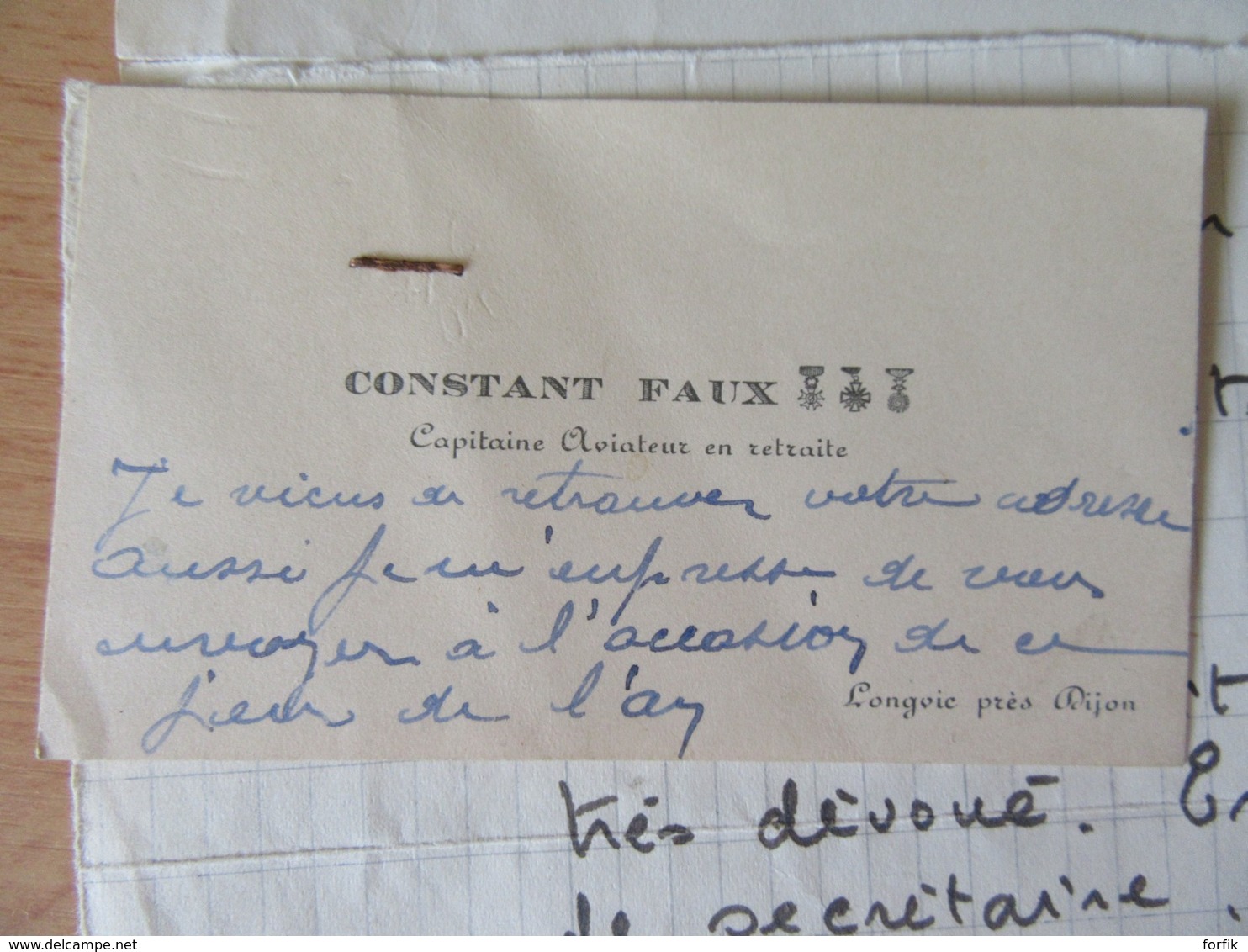 Document Du Ministère De L'Air Signé Pierre COT En 1936 + Carte De Visite Constant FAUX Capitaine Aviateur - Documents Historiques