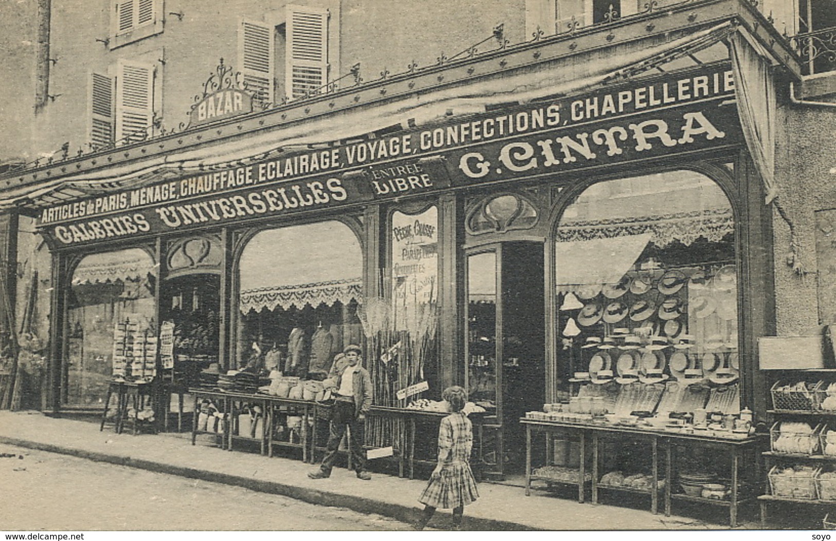 Saint Junien Bazar G. Cintra Galerie Universelle Cartes Postales  Chapeaux Peche Chasse - Saint Junien