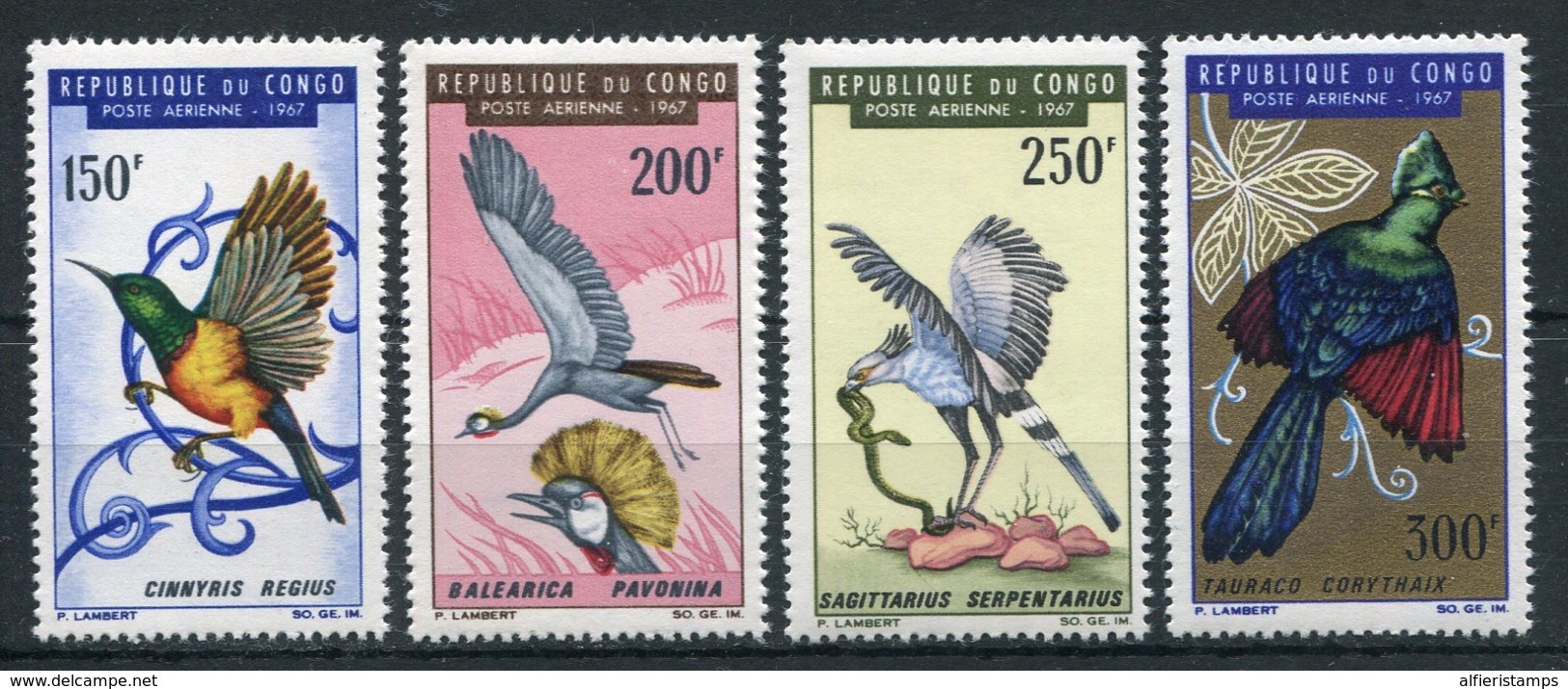 1967- CONGO- BIRDS- 4 VAL.  -M.N.H.- LUXE !! - Neufs
