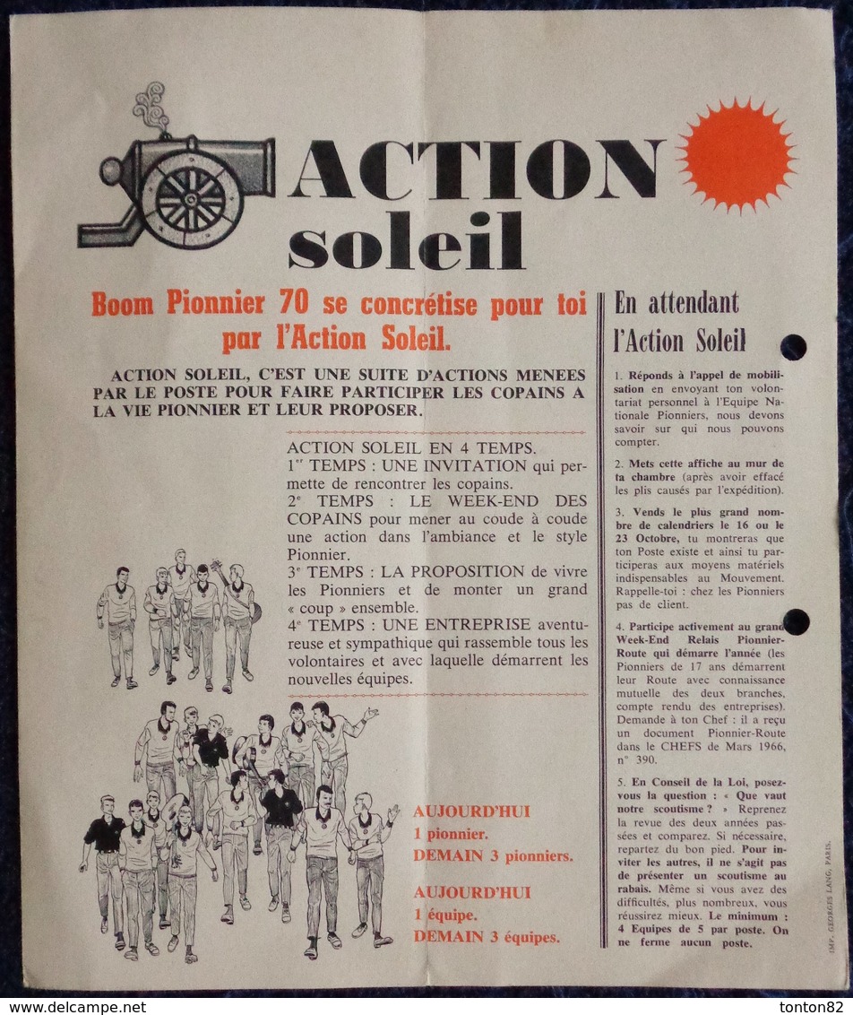 Affichette SCOUTS De France - " Appel à Tous - Pionniers, Éclaireurs " - Septembre 1966 . - Autres & Non Classés