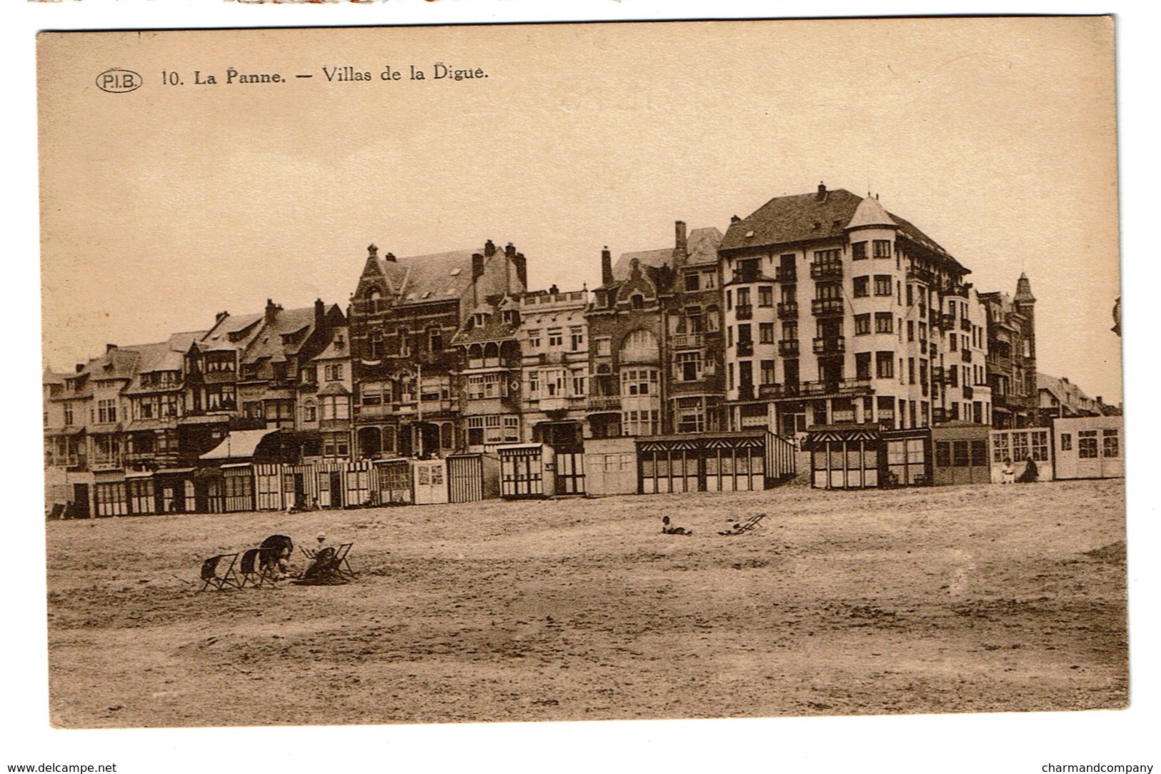 La Panne - Villas De La Digue - écrite - Edit. P.I.B. N° 10 - 2 Scans - De Panne